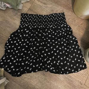 Black floral skirt